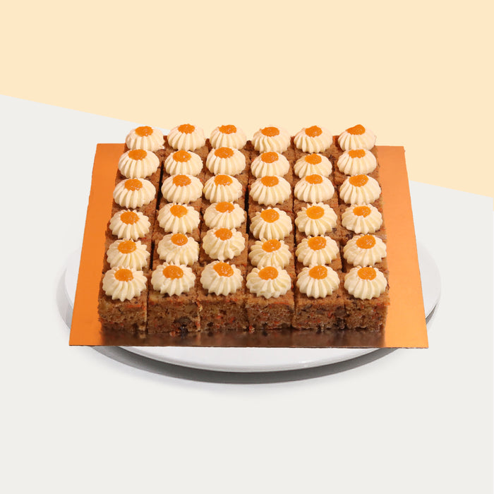 Carrot Walnut Cake Bites 8 inch (36 Pieces)