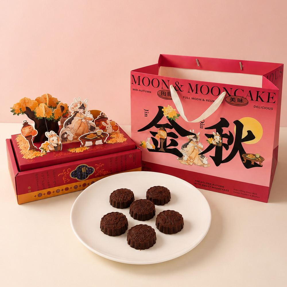 Golden Oasis – Dubai Chocolate Mooncake