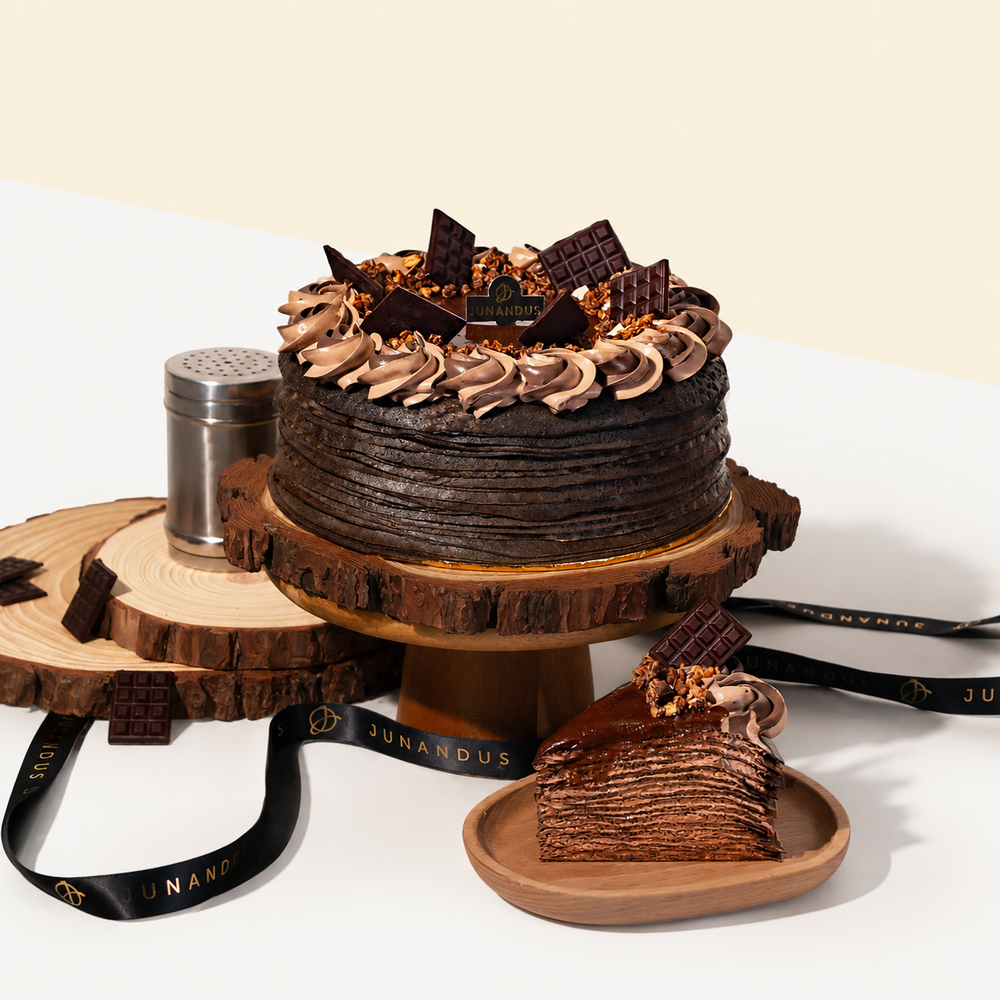 Triple Chocolate Crepe Cake