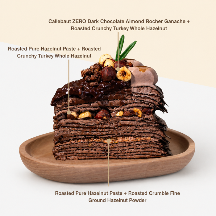 Callebaut Hazelnut Dark Chocolate Crepe Cake