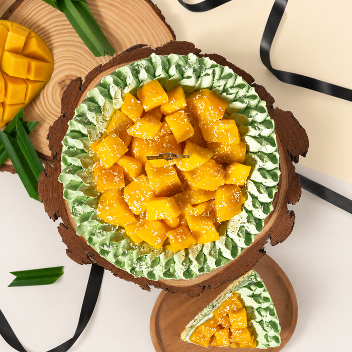 Pandan Coconut Mango Chiffonge Cake