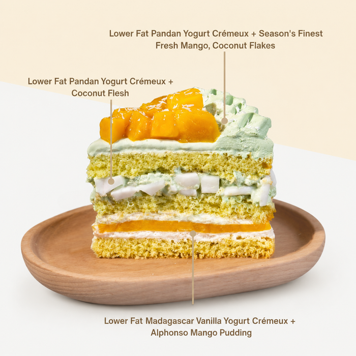 Pandan Coconut Mango Chiffonge Cake