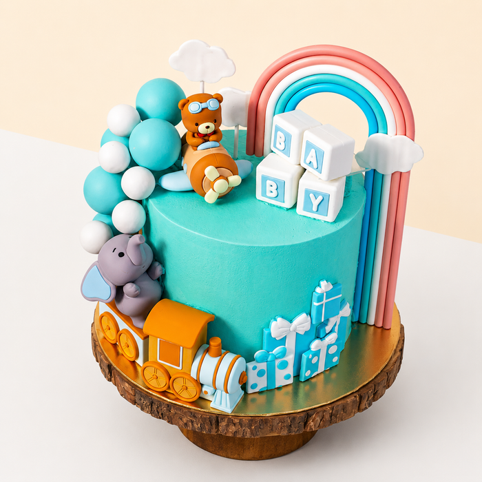 Teddy Bear Boy Theme Cake 6 inch