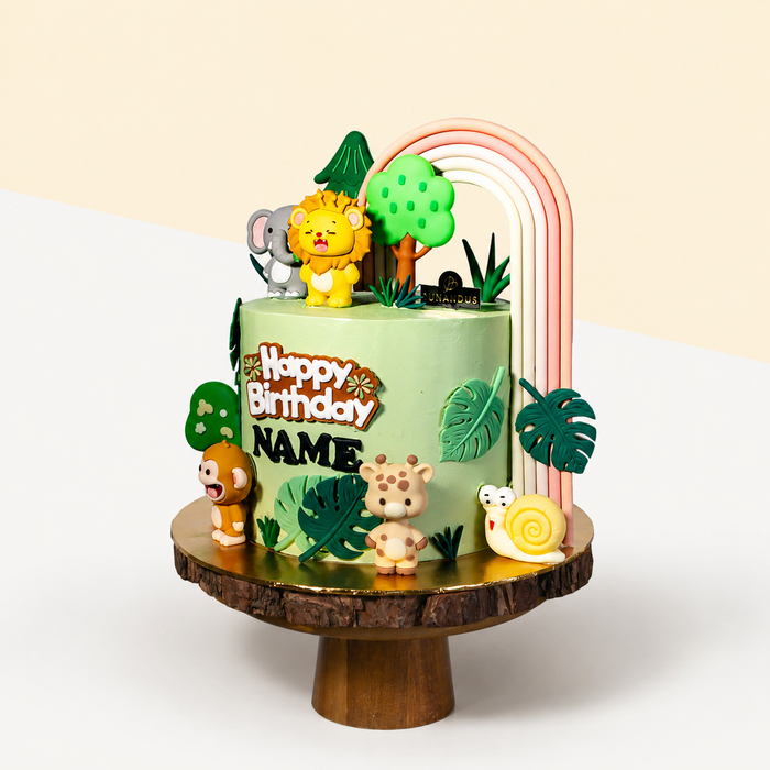 Safari Animals Theme Cake 6 inch