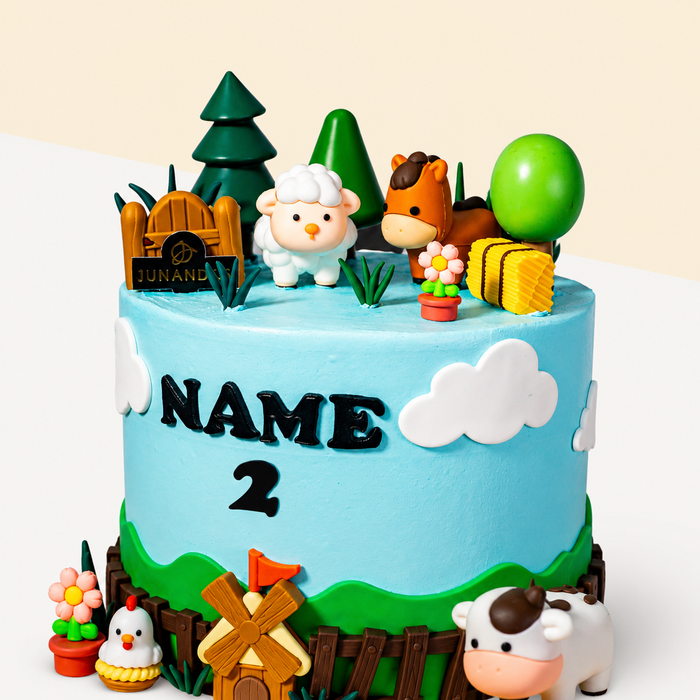 Old Macdonald Farm Theme Cake 6 inch