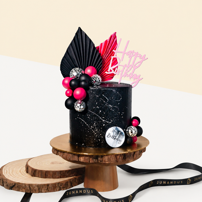 Black Pink Designer Cake 6 inch