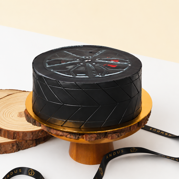 Sport Car Tyre Theme Cake 6 inch
