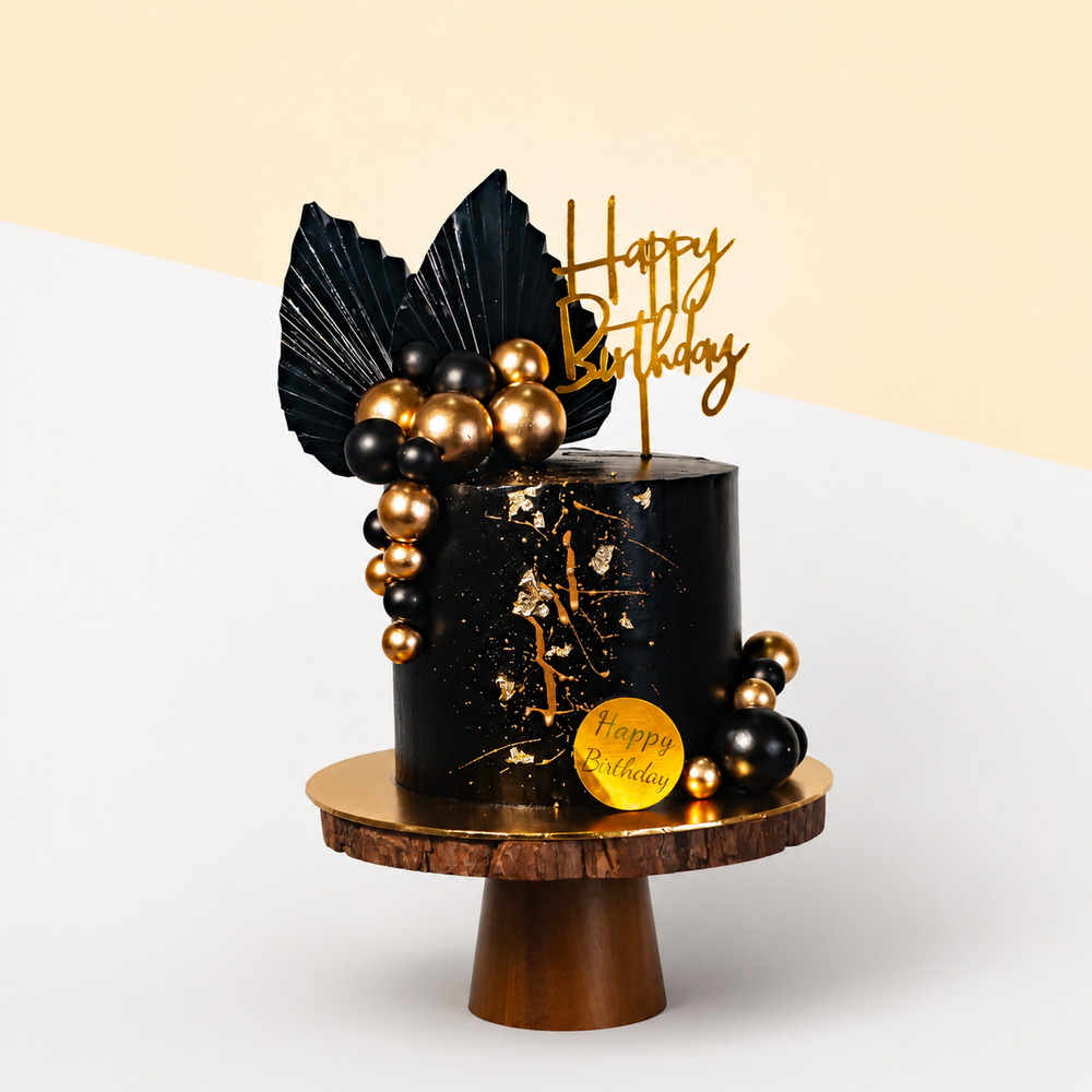 Midnight Black Designer Cake 6 inch