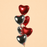 6 Pieces Red & Silver Foil Heart Balloons