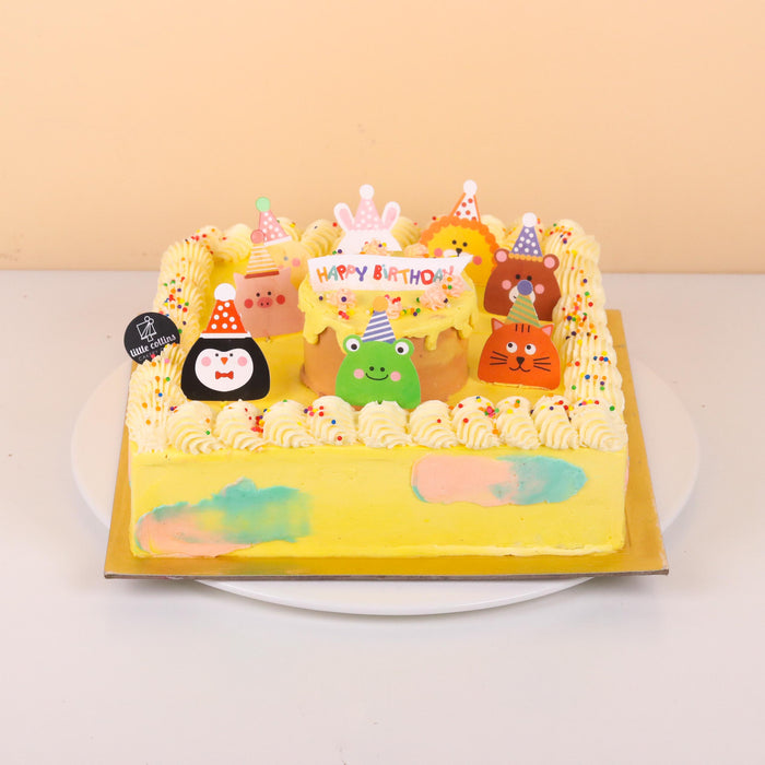Animal Square Party Cake 8 inch