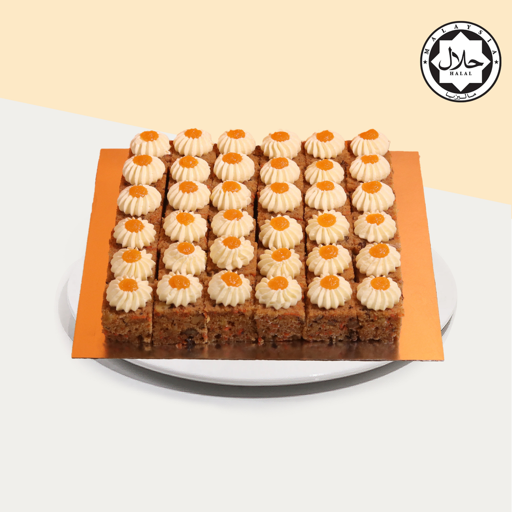 Carrot Walnut Cake Bites 8 inch (36 Pieces)