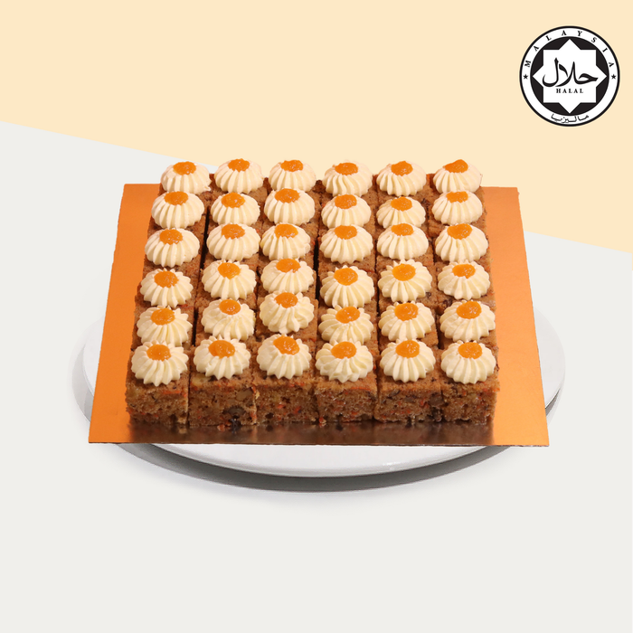Carrot Walnut Cake Bites 8 inch (36 Pieces)
