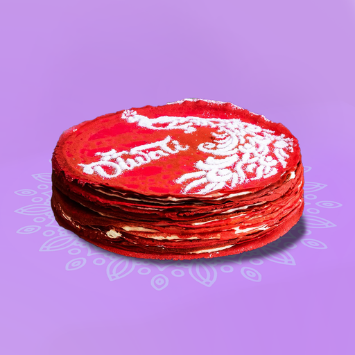 Rangoli Red Velvet Crepe Cake 8 inci