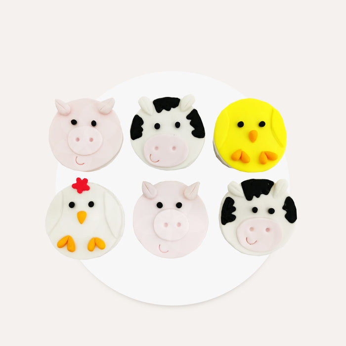 Farm Animal Cupcakes 6 Pieces - Cake Together - Online Birthday Cake Delivery