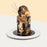 Black marble geode cake, with golden decorations