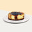 Biscoff base burnt cheesecake, topped with bluberry fillings and fresh blueberries
