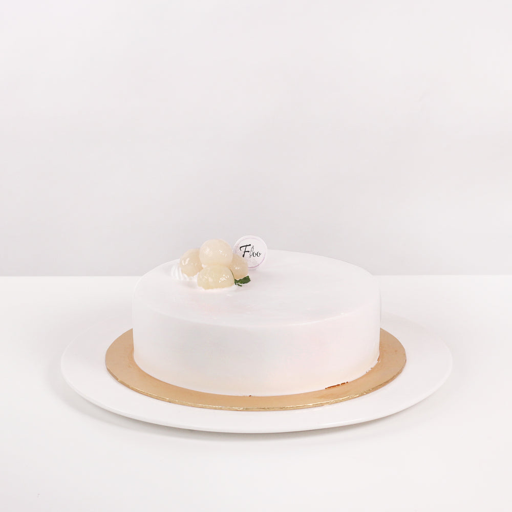 Logan flavoured cake, with longan pudding layer, frosted with fresh cream