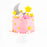 Pink buttercream cake with a sleeping baby
