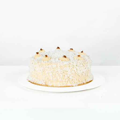 Gula Melaka Onde Onde cake, with natural blended Pandan sponge cake, and coconut flakes