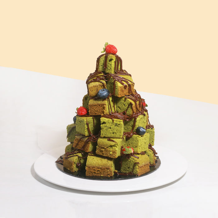 Stacked Matcha Brownies