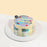 Korean inspired galaxy cake decorated with pastel blue, purple and grey