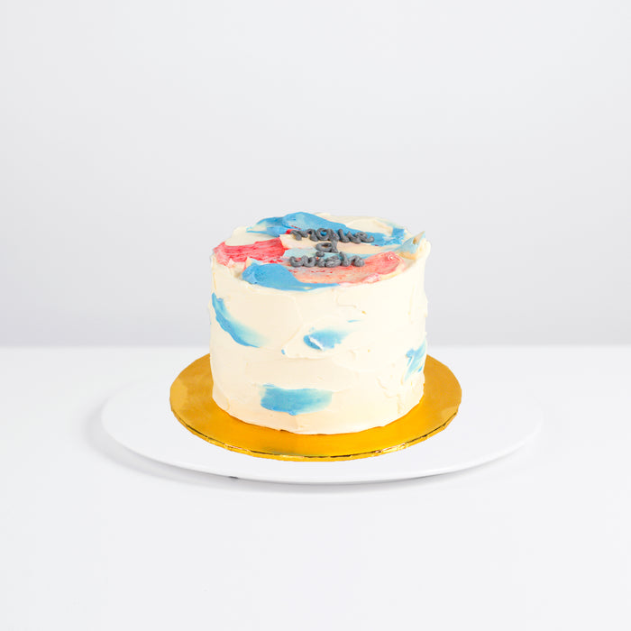 Chocolate cake with cream cheese layers, with Korean concept buttercream design