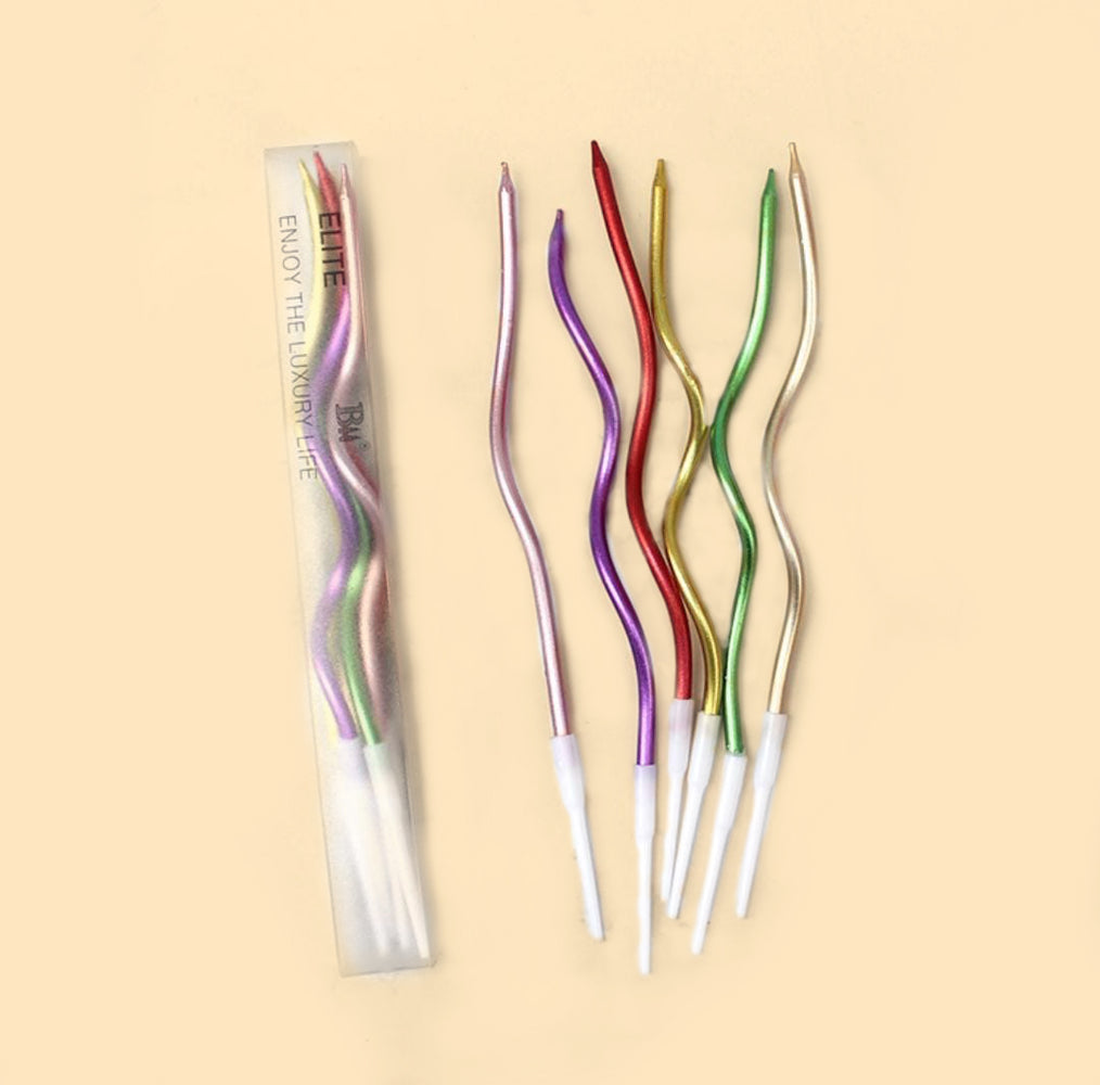 Colorful crinkle candle set