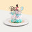 Cake decorated in blue and pink buttercream, decorated in mermaid theme