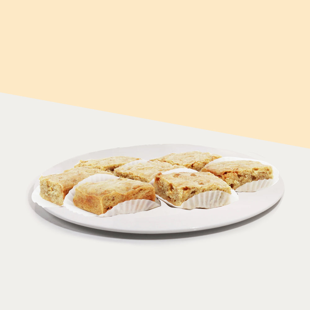 Eggless lactation blondies with white chocolate