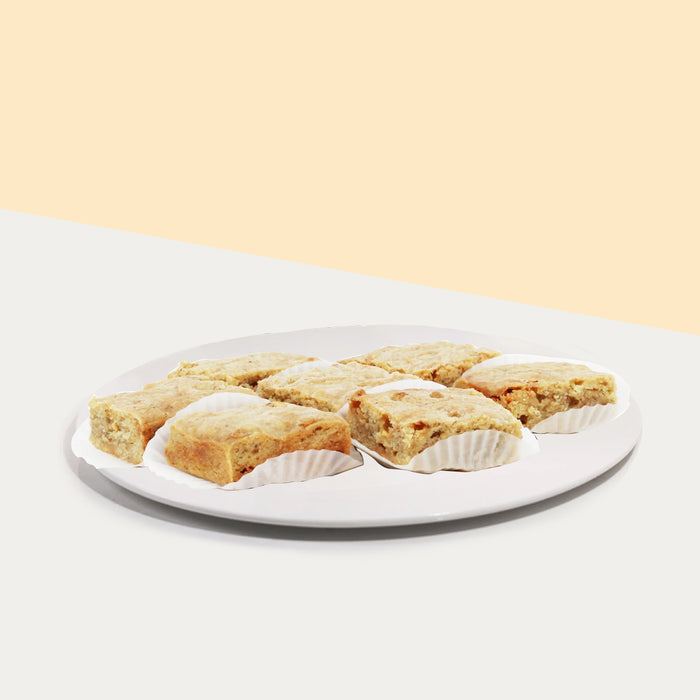 Eggless lactation blondies with white chocolate