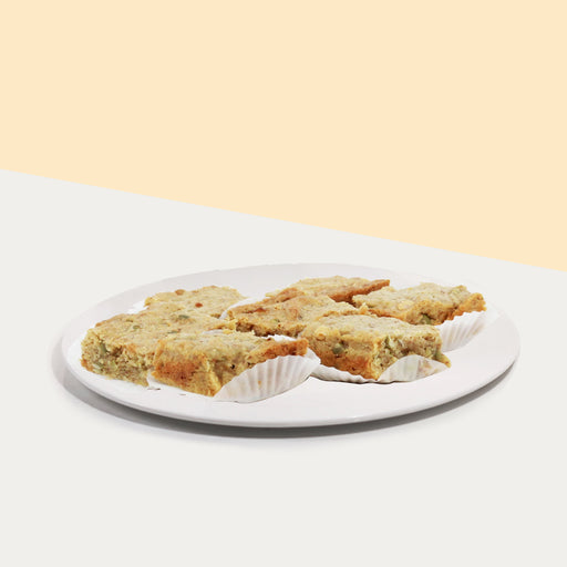 Eggless lactation blondies with pumpkin seeds