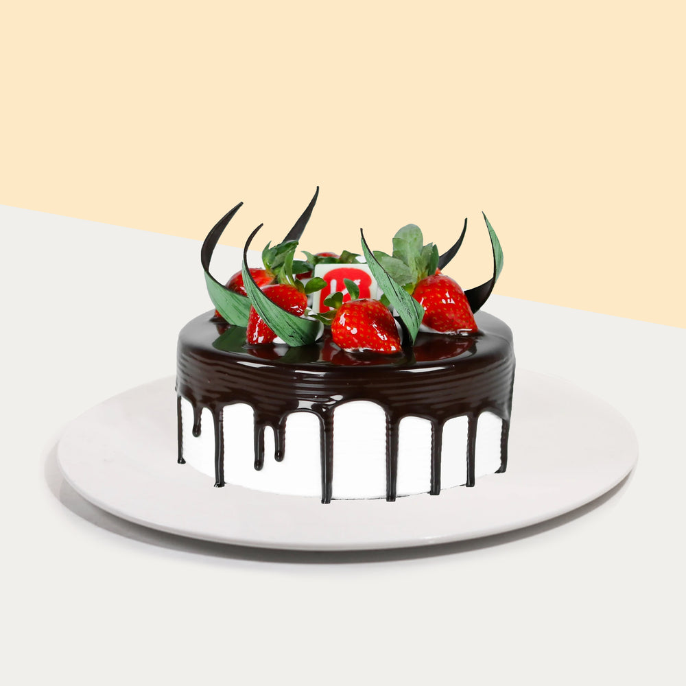 Black forest cake with chocolate sponge, with chocolate and black forest filling