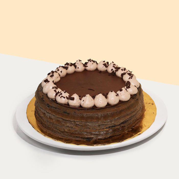 Dark chocolate mille crepe