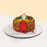 Vanilla chiffon fruit cake, covered in biscuit crumbs with a 寿 cake topper and peach