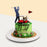 Golf themed cake with a toy buggy and golf bag