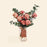 Vintage Kenya Cappuccino roses in a jar with eucalyptus leaves