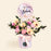Flower box bouquet with gerberas, carnations, eustoma and chamomiles