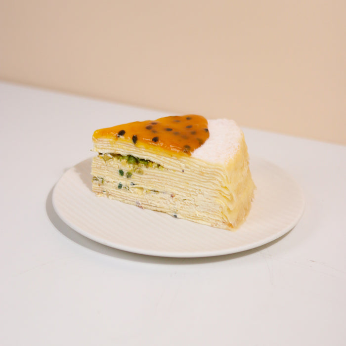 Pulpy Passion Fruit Pistachio Mille Crepe Cake 8 inch - Cake Together - Online Birthday Cake Delivery