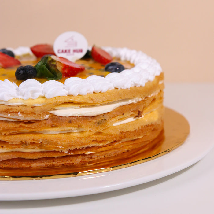 Mango Passion Mille Crepe Cake 8 inch