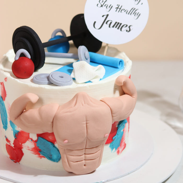 Gym Muscle Man Cake - Cake Together - Online Birthday Cake Delivery