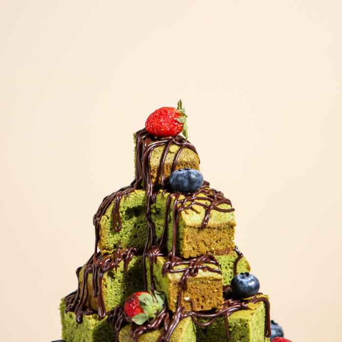 Stacked Matcha Brownies