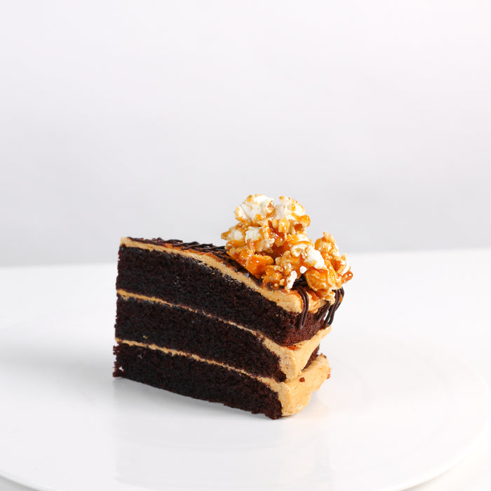Salted Caramel Chocolate Drizzle Popcorn Cake 9 Inch