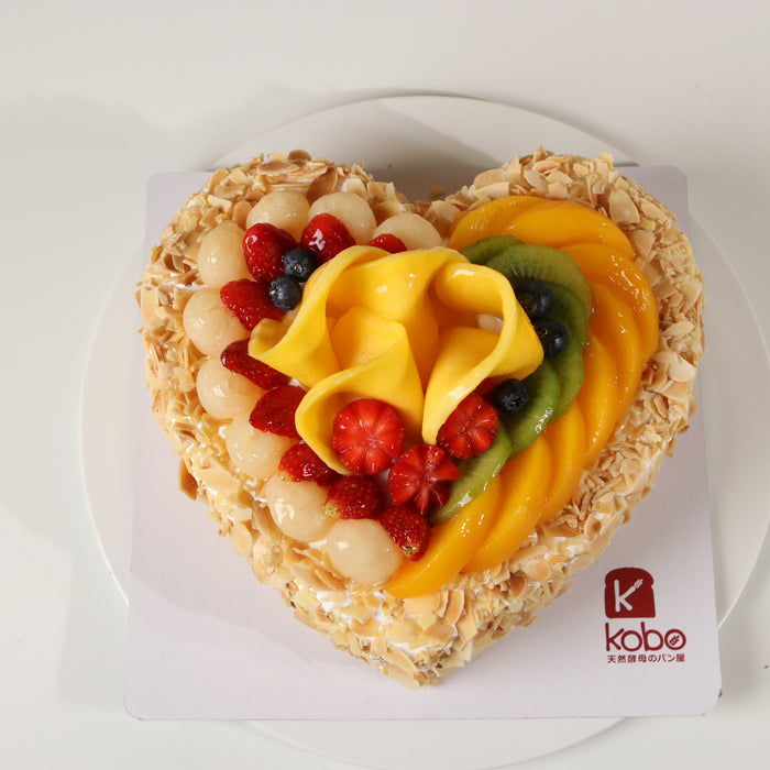 Lychee Heart Cake 8 inch - Cake Together - Online Birthday Cake Delivery