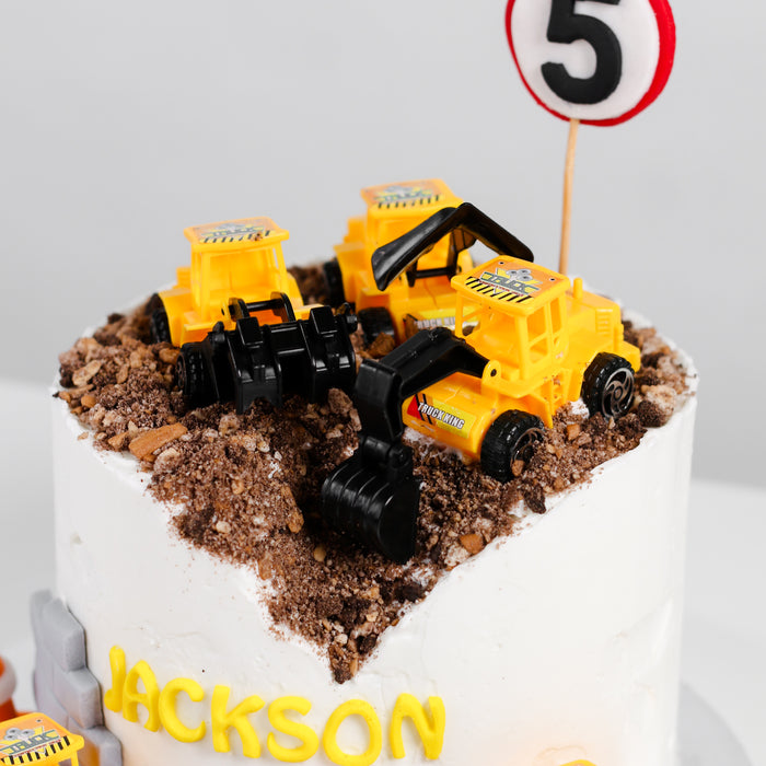 Construction Trucks Cake - Cake Together - Online Birthday Cake Delivery