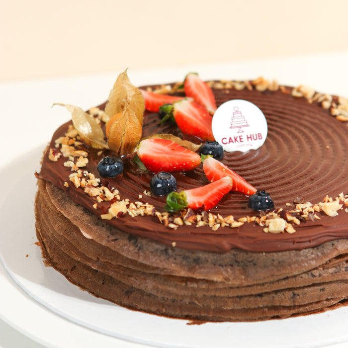 Hazelnut Chocolate Mille Crepe Cake 8 inch - Cake Together - Online Birthday Cake Delivery