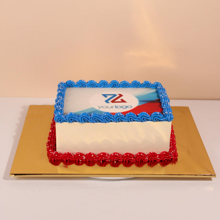 Large Rectangular Edible Image Cake with Customizable Corporate Logo - Cake Together - Online Birthday Cake Delivery