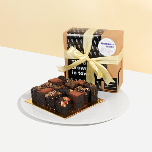 Assorted brownie bites gift box with sixteen pieces of brownies