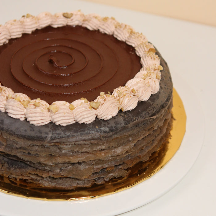 Chocolate Hazelnut Banana Mille Crepe 8 inch - Cake Together - Online Birthday Cake Delivery