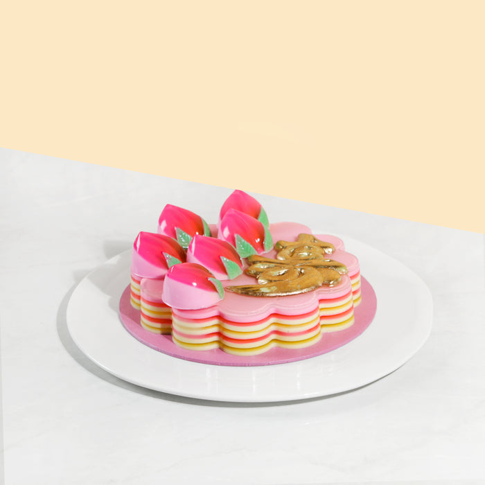 Longevity peaches jelly cake