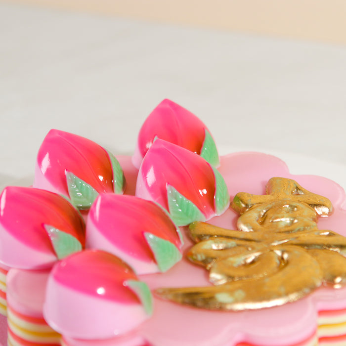 Longevity Peaches Jelly Cake 7 inch - Cake Together - Online Birthday Cake Delivery